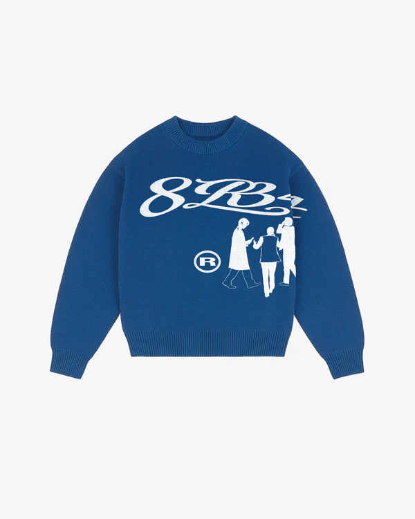 EMBLEM KNIT BLUE