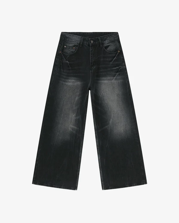 STONE DENIM JEANS BLACK